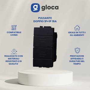 Interruttore a Muro Gloca a 2 Vie 1P+1P 10A 250V, Set di 4 Pulsanti Doppio Su/Giù, Facile Installazione, Plastica - Product Image 2