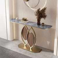 Table d'Entrée Luxe Italien, Console Murale Style Minimaliste avec Plateau en Dalle de Roche Créative