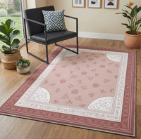 Grand tapis carré bohème en velours polyester GHT pour salon, chambre, canapé, chevet, couloir, salle de bain ; Livraison directe disponible pour adolescents