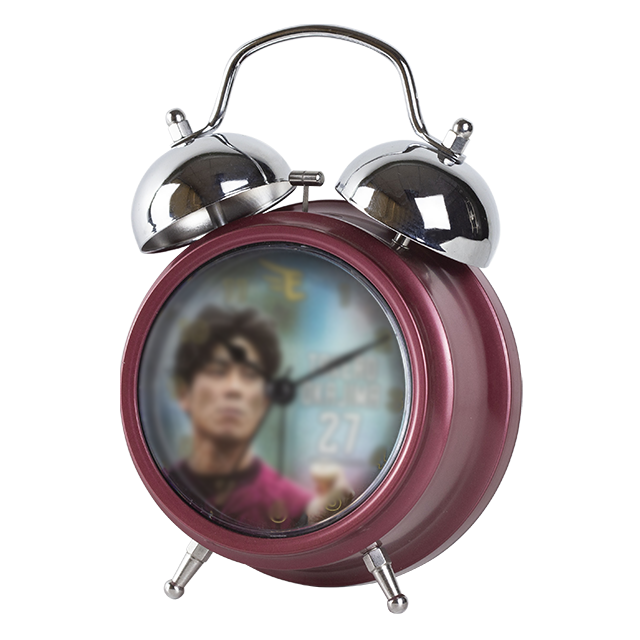 นาฬิกาปลุกกระดิ่งคู่แบบปรับแต่งสีแดงเข้ม