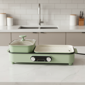 MLD 2026 Barbecue électrique sans fumée 1500W en aluminium, plaque amovible, revêtement antiadhésif PTFE, nettoyage facile, garantie 1 an - Product Image 1