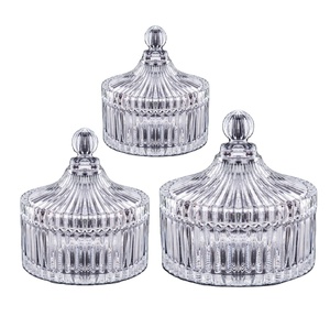 Bán Sỉ Lọ Đường Thủy Tinh Trong Suốt Pha Lê Bát Đường Lọ Kẹo Thủy Tinh Có Nắp - Product Image 1