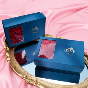 Boîte de 6 roses éternelles en savon, motif bijoux, avec couvercle fenêtre, pour la Saint-Valentin, vente en gros, cadeau - Product Image 3