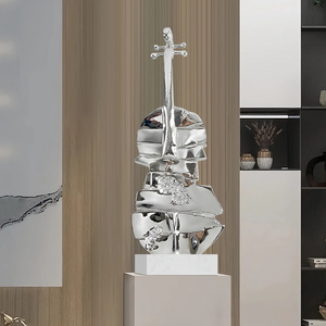 Articles <span class=keywords><strong>d</strong></span>'ameublement de violon modernes et légers pour <span class=keywords><strong>la</strong></span> <span class=keywords><strong>d</strong></span>écoration intérieure de luxe Sculpture abstraite en résine électrolytique - Product Image 2