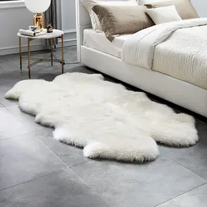 Customized Living Room Standard Mats Carpets White Area Faux Fur Rug Sheepskin