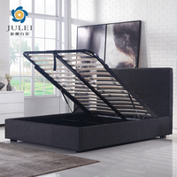 Cadre de lit avec rangement relevable, espace de rangement profond, lit en bois avec rangement inclinable à 45 degrés