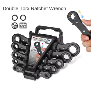 Conjunto de Chaves de Catraca de Cabeça Dupla 5 Peças em Aço Cromo Vanádio Métrico OEM Grau Industrial Ferramenta Automática Rápida para Reparo de Automóveis - Product Image 3