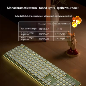 คีย์บอร์ดแบบมีสาย 104 ปุ่ม คีย์บอร์ดเงียบสำหรับเล่นเกม อุปกรณ์ต่อพ่วงคอมพิวเตอร์สำนักงาน - Product Image 5