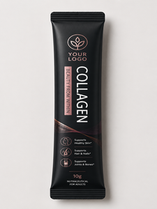Poudre de Collagène Naturel en Sachets Individuels pour Adultes – Format Stick Pratique, Portion Unique, Soin Santé, Étiquette Personnalisée - Product Image 1