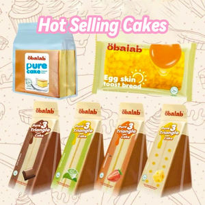 Venta caliente exótica pan saludable Obalab fruta sabor pastel 100G * 20 venta al por mayor triángulo pan - Product Image 6