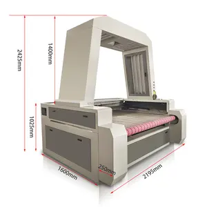 Máquina De Corte Do Laser Do CO2 Do CCD Para A Máquina De Corte Do Artesanato Têxtil De Tecido Impresso Com Máquina De Alimentação Automática 1610