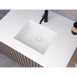 Lavabo de baño montado debajo de la superficie sólida, piedra Artificial, Material ecológico, fregadero duradero, - Product Image 2