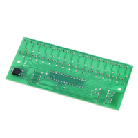 Indicateur de niveau de mesure VU à LED avec motif d'affichage réglable MCU, amplificateur audio, 16 LED, double canal, lampe verte, lumière, DC 8V à 12V