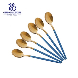 Jieyang usine personnalisé couverts en acier inoxydable <span class=keywords><strong>Portugal</strong></span> Style mat fini or Royal Long manche café Latte cuillère - Product Image 6