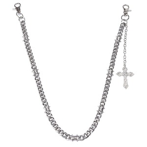 yuelyueli Metal Spiked Cross Waist <b>Chain</b> Zinc Alloy Single Layer Hip Hop Casual Fashion Body <b>Chain</b> - Product Image 5