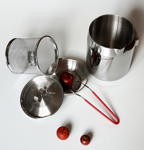 304/316SS小型金属ディープフライヤー2QTオイルポット蓋付き誘導対応家庭料理用ホリデーギフト用特殊ツール - Product Image 6