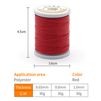 0.65mm 0.8mm 1.0mm Benang Lilin Bulat Buatan Tangan dari Poliester Mercerized Berwarna untuk Merajut Perhiasan dan Menjahit