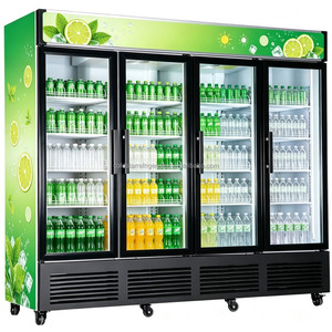Vitrine réfrigérée verticale à quatre portes avec compresseur intégré pour la présentation de boissons en gros - Product Image 1
