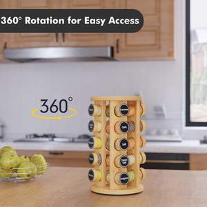 Moderno Estante Giratorio de Bambú de 5 Niveles para Especias, Organizador de Especias para Cocina, Torre de Especias para Encimera - Product Image 5