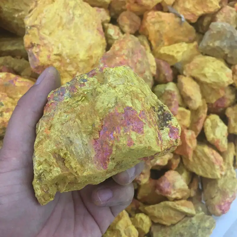 Best Verkopende Natuurlijke Grondstof Geel Realgar Minerale Specimen Ruwe Steen Voor Verkoop