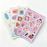 Autocollants esthétiques découpés à la forme en PVC, film brillant imperméable, vente en gros, pour scrapbooking, journal, coque de téléphone, étiquettes décoratives