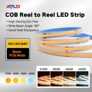 Mật độ cao thông minh <span class=keywords><strong>LED</strong></span> Strip ánh sáng 10mm Fob COB 12V 24V dotless 504 LEDs 2700K ấm trắng linh hoạt COB Strip ánh sáng 5m - Product Image 6