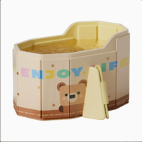 Baignoire double pliable surélevée en PVC épaissi pour adultes, avec isolation thermique et grand espace