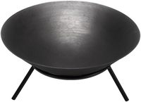 Barbecue d'extérieur rond en fer noir avec support et pique-foyer, écologique, fourni directement par l'usine