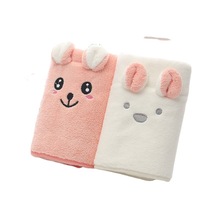 Serviette en microfibre douce et absorbante et serviette de bain en polaire corail avec motif animal 3D pour enfants, ensemble avec boîte cadeau
