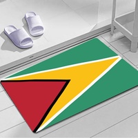 Tapis de bienvenue rectangulaire en polyester et caoutchouc, imprimé drapeau de la Guyane, écologique, 40x60cm, pour cadeaux d'accueil, usage intérieur