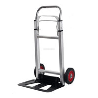Chariot de transport pliable industriel à deux roues en alliage d'aluminium léger, personnalisé en usine, capacité de charge de 190 lb