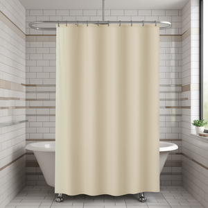 Homeera Shower Curtain 180x180cm Beige Polyester Minimalist Style Bathroom Use - Product Image 2