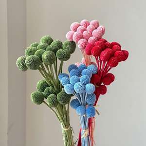 Fleurs de Craspedia naturelles séchées et préservées, boules dorées <span class=keywords><strong>pour</strong></span> la décoration florale de la maison, des tables de mariage - Product Image 1