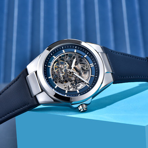 Benyar <b>Automatic</b> Mechanical <b>Skeleton</b> <b>Watch</b> 50m Waterproof Men's Sport Fashion Blue Strap BY-5207 - Product Image 3