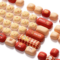 Akko Lucky Tangerine Keycap Set PBT Keycaps Crisp Dye-Sub Legends Multi-Layout Compatible