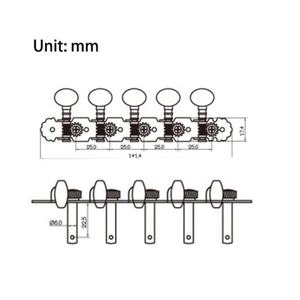 Clavijas de Afinación para Guitarra de 10 <span class=keywords><strong>Cuerdas</strong></span>, Cromadas, 5R+5L, con Doble Orificio - Product Image 6