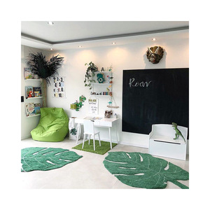 Tappeto a foglia verde in poliestere ad alta densità lungo in peluche con tecniche ricamate <span class=keywords><strong>per</strong></span> la <span class=keywords><strong>camera</strong></span> da letto o il bagno della ragazza - Product Image 6