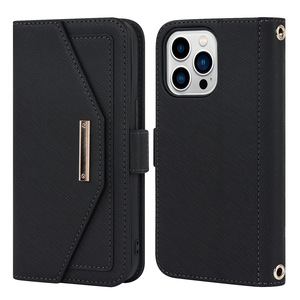 Cartera cruzada con correa de cuero PU negro, tarjetero con ranura para tarjetas, cordón para el hombro y cubierta de espejo de 6.3 pulgadas - Product Image 2