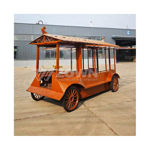 Charrette touristique électrique en bois ZOWN avec toit et fenêtres en verre pour utilisation dans les parcs ou les stations balnéaires - Product Image 3