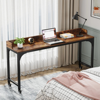 Avec 2 prises CA et 2 ports USB sur roulettes Lit croisé Bureaux d'ordinateur sur le lit Grandes tables longues en bois pour ordinateur portable