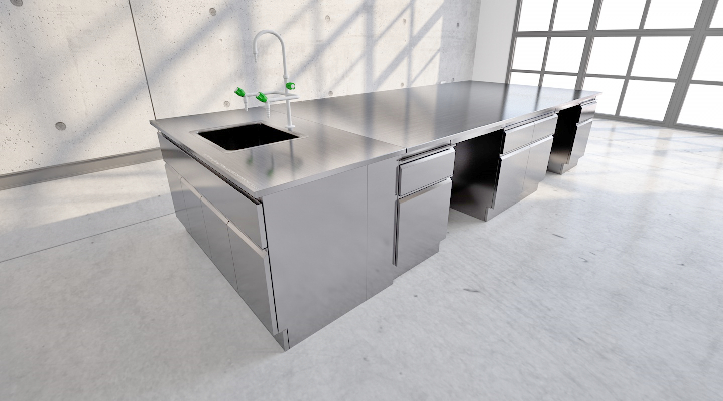 Commercial Hospital Lab Furniture Set Clean Room SS304 Chemistry Lab Table