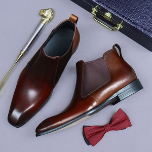 Botas Chelsea para Hombre, Zapatos Hechos a Mano de Cuero Genuino, Estilo Retro Británico, Coloridas, Tipo Mocasín - Product Image 2