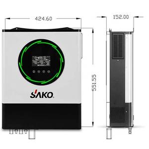 Système solaire hybride Sunpolo 6Kw SAKO à onde sinusoïdale pure 48V On-Off Grid avec MPPT et sortie unique pour la Chine - Product Image 3