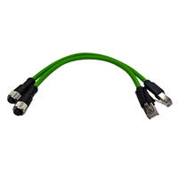 Câble réseau Ethernet industriel de type A à huit cœurs, connecteur M12 RJ45 femelle codé, boîtier en laiton étamé IP67