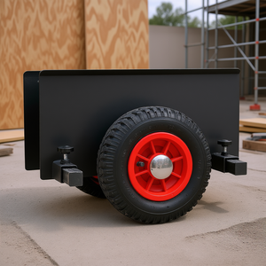 Chariot de manutention robuste pour panneaux, 8 roues pneumatiques, capacité 600 lb, chariot à pince réglable, déplaceur de plaques de plâtre, matériel de construction - Product Image 2