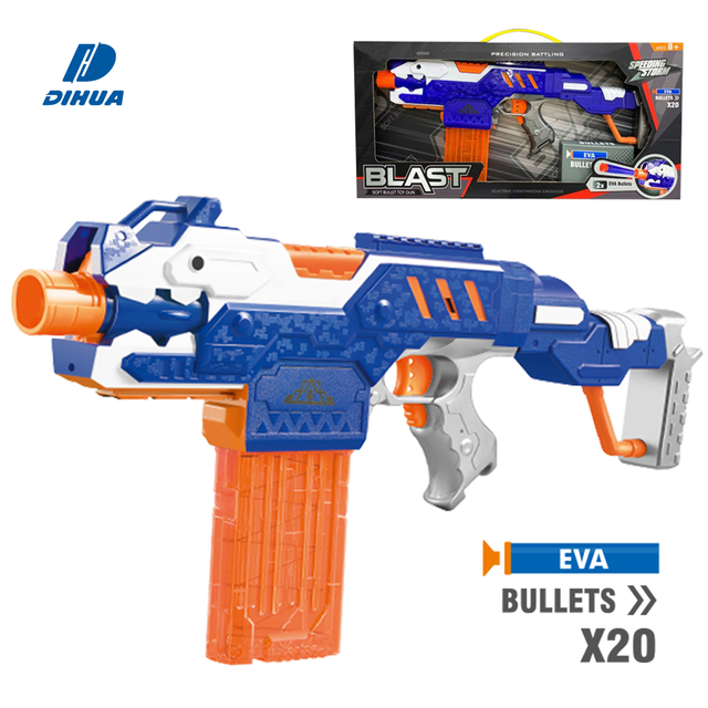 Blaster Gun Toy with Eva Foam Bullets Safe Electric Shooting Toy for Kids Outdoor Backyard Target Battle Play Games