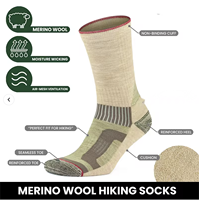 Chaussettes de randonnée et de trekking en mélange de laine mohair certifiées RMS, chaudes et rembourrées, pour l'extérieur