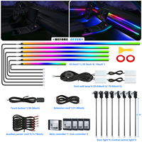 Kit d'éclairage d'ambiance pour voiture, 18 en 1, éclairage LED intérieur pour voiture, bande lumineuse LED Symphony, RGB, contrôle sans fil par application