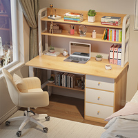 Scandinave Moderne Minimaliste Solide Bureau Étagère Intégrée Mélamine Fer Finition pour Étudiant Écriture Étude Chambre Villas