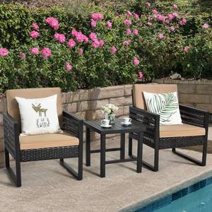 Conjunto de Muebles de Mimbre Modernos para Patio, Sofá de Exterior con Cojines para Jardín - Product Image 1